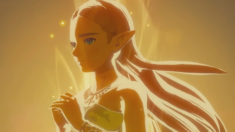 Zelda glowing with yellow energy