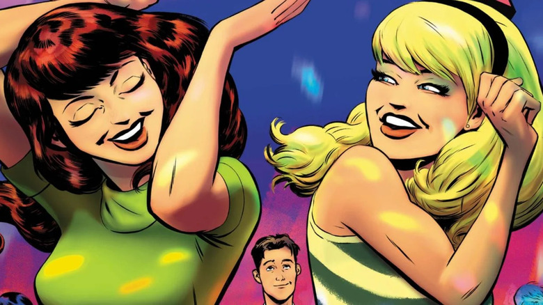 Mary Jane and Gwen Stacey dancing on The Amazing Mary Jane cover