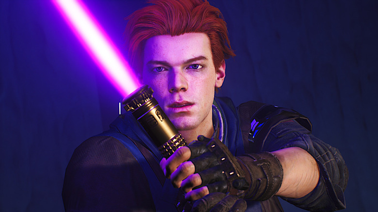 Star Wars Jedi: Survivor Cal with purple ightsaber