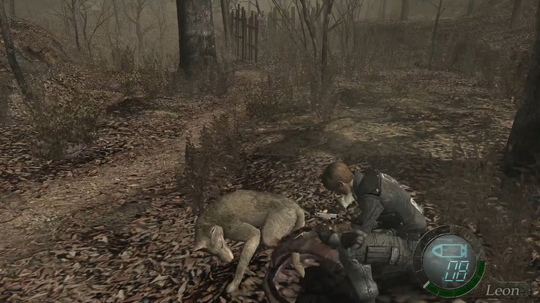 Resident Evil 4 Leon saving dog