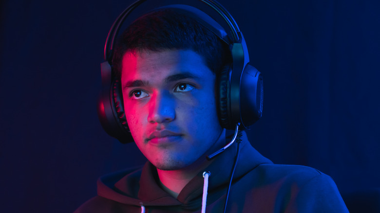 Gamer with headset