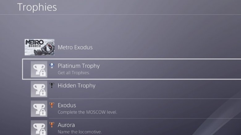 PS4 trophy list