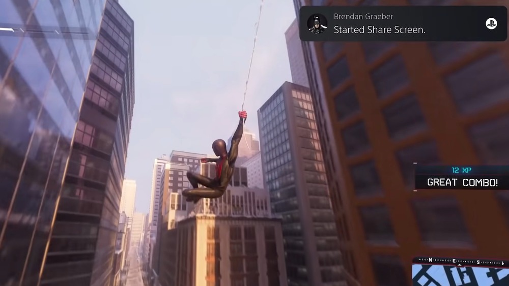 Using Share Screen while playing Spiderman: Miles Morales
