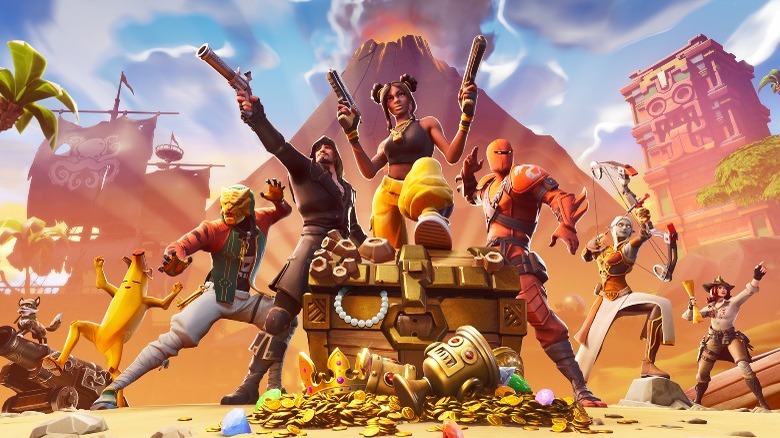 Fortnite characters with treasure