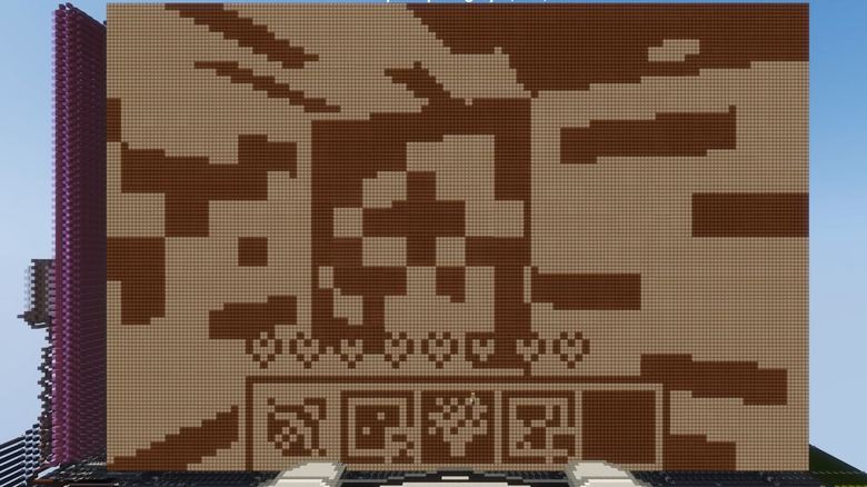 Minecraft in Minecraft brown pixels