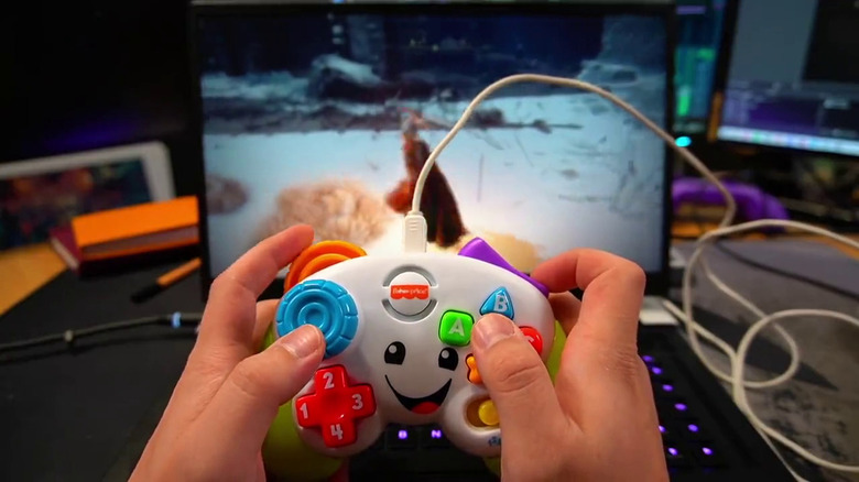Fisher price controller being used for Elden Ring