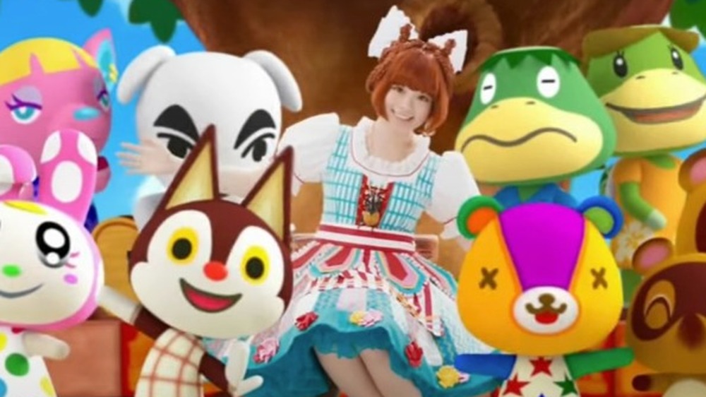 Kyary Pamyu Pamyu poses with Animal Crossing characters