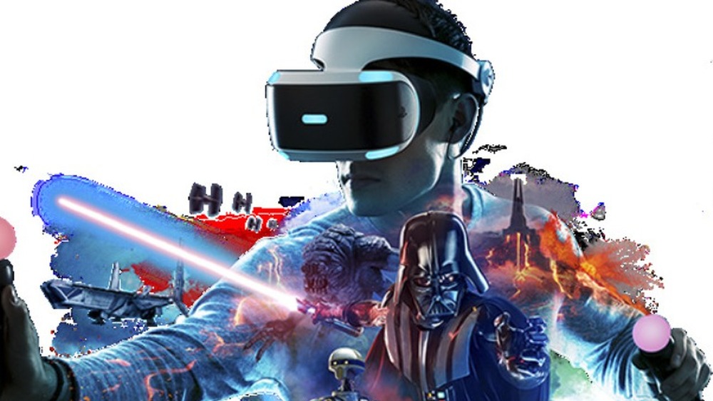 boy in playstation vr headset