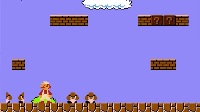 Image of Super Mario showing flickering enemies