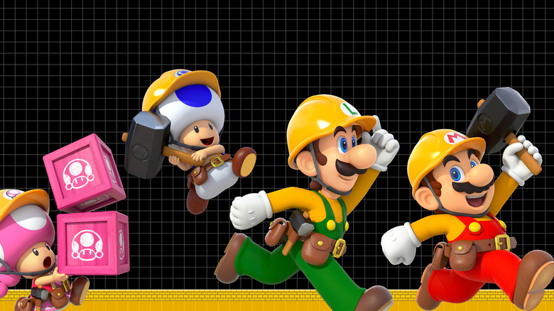 Mario Maker hard hat crew