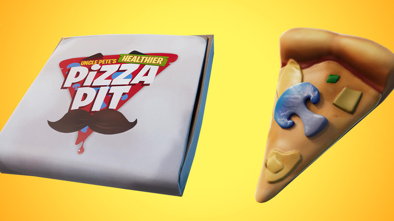 Fortnite pizza box and pizza slice