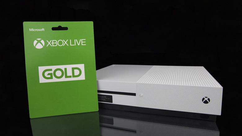 Xbox One X with Xbox Live Gold card