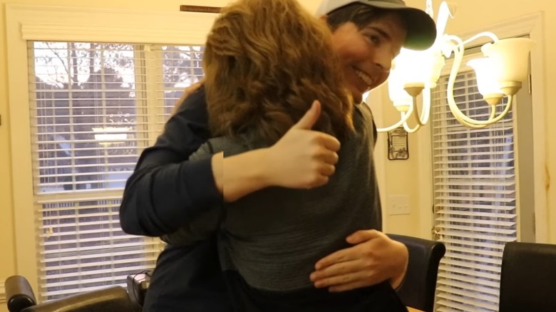 MrBeast hugging his mom