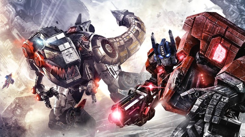 Grimlock and Optimus face battle