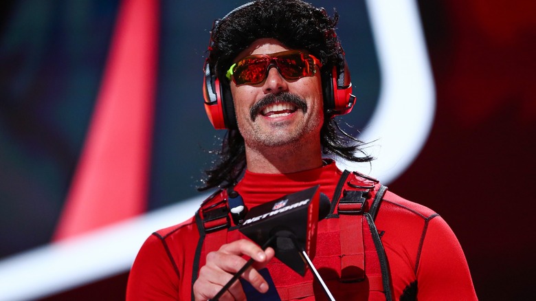 Dr Disrespect holding microphone