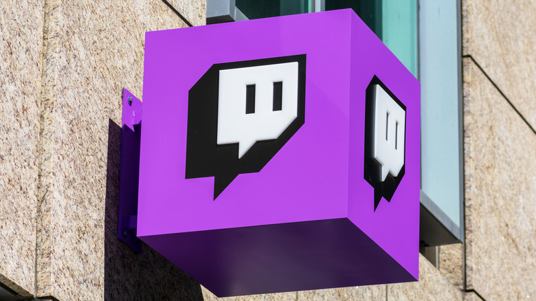 Twitch sign on building