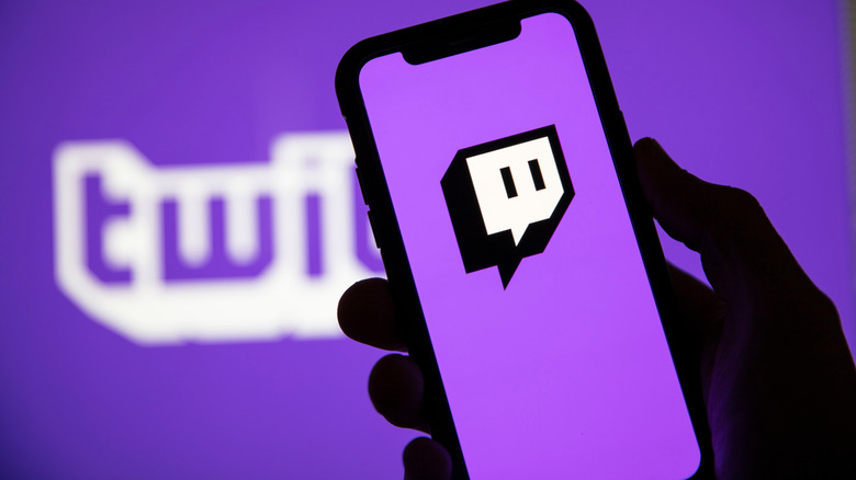 Twitch logo on a phone