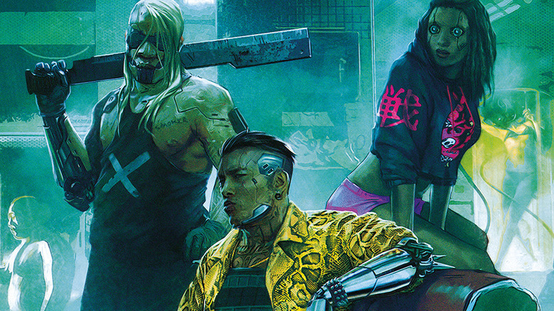 Cyberpunk 2077 promo art three people