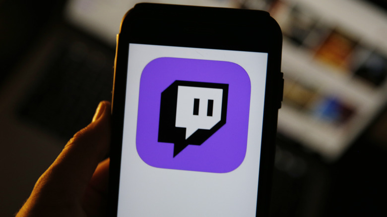 Twitch logo on smart phone