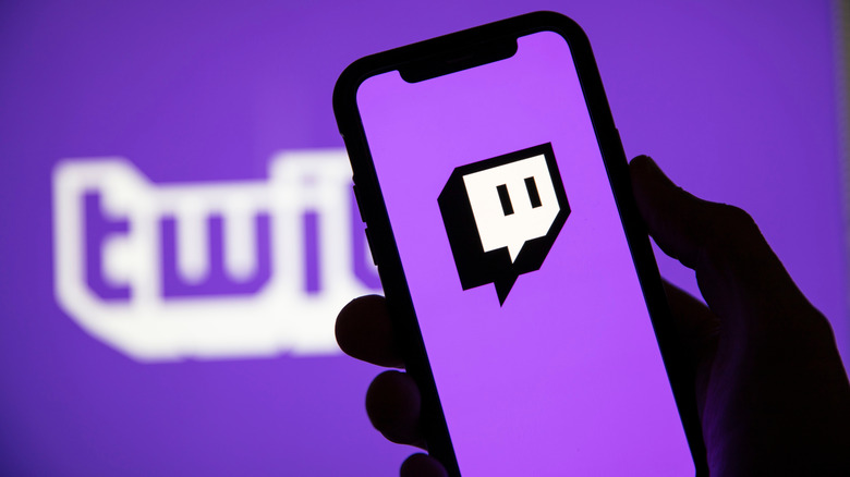 Twitch logo on phone