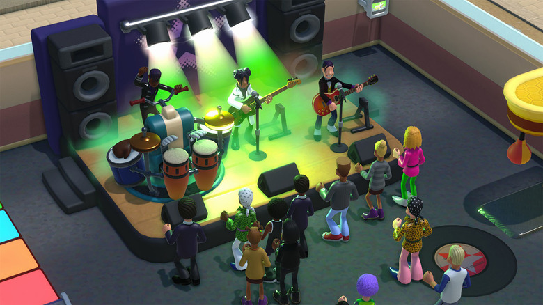 Students watching a band perform