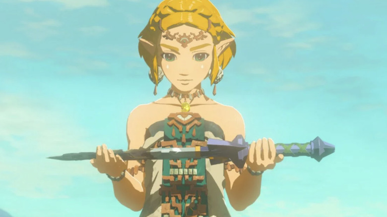 Zelda holding Master Sword