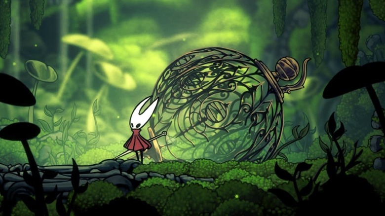 Hollow Knight Hornet in moss forest