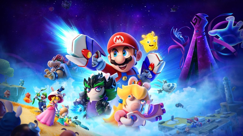 Mario + Rabbids characters in space