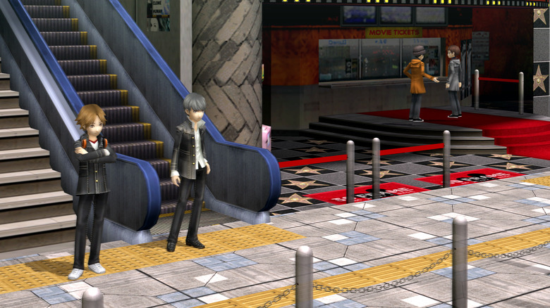 Persona 4 MC standing by stairs