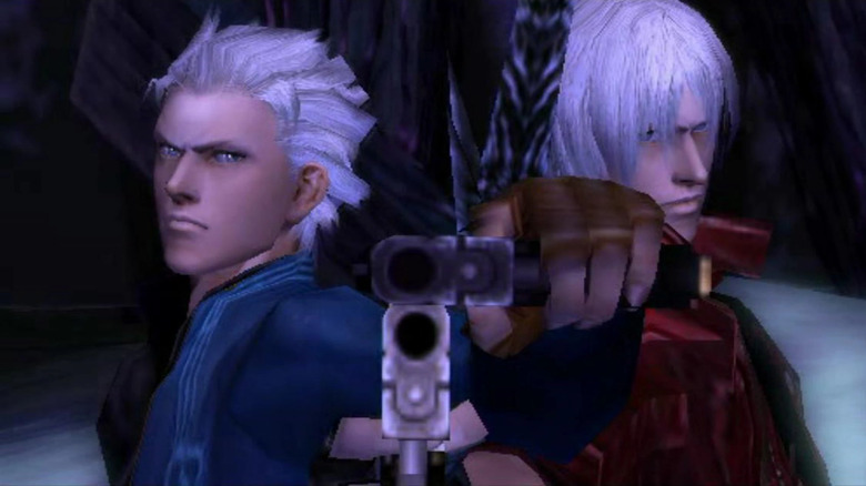 Dante and Vergil pointing guns