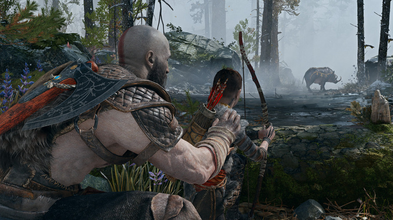 Kratos and Atreus hunting