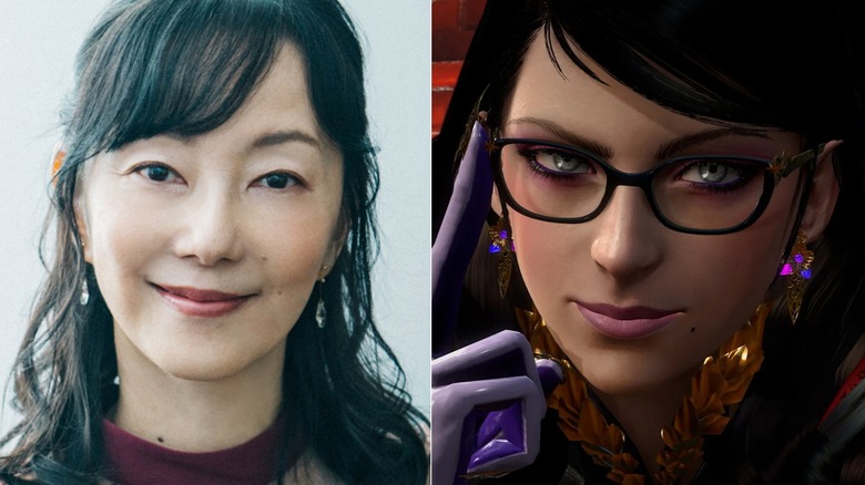 Atsuko Tanaka and Bayonetta side by side