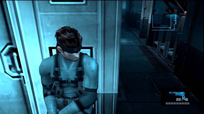 metal gear solid 2 solid snake taking cover