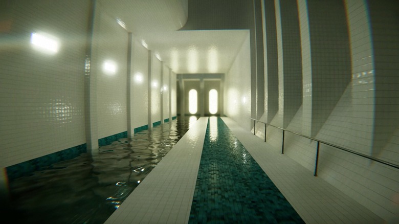 Hallway with water