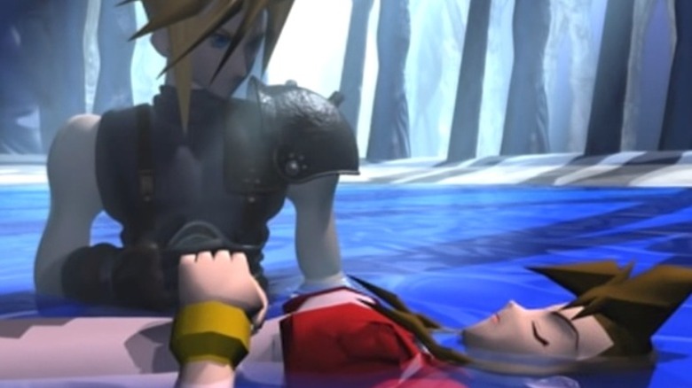 Cloud lays Aerith down