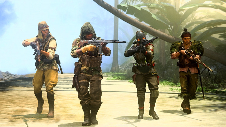 Warzone Pacific operators on beach