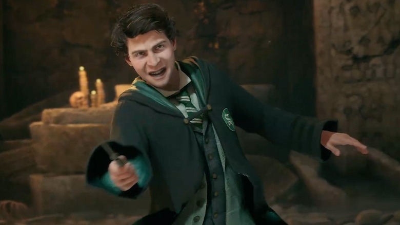 Slytherin character using magic