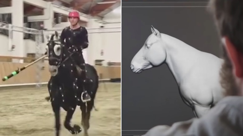 Horse in mocap/rendered on a screen