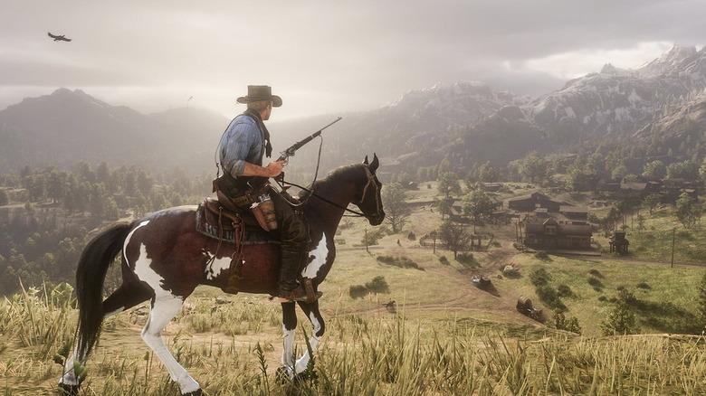 Arthur Morgan riding his horse