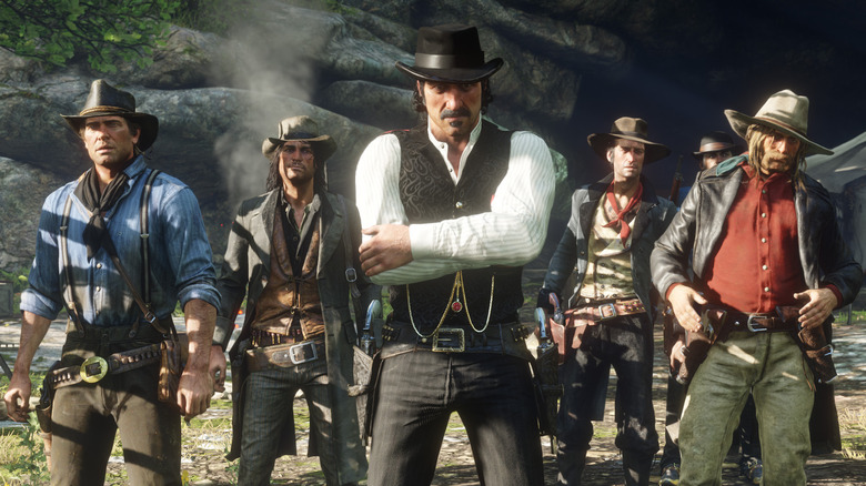Cowboy gang of six men