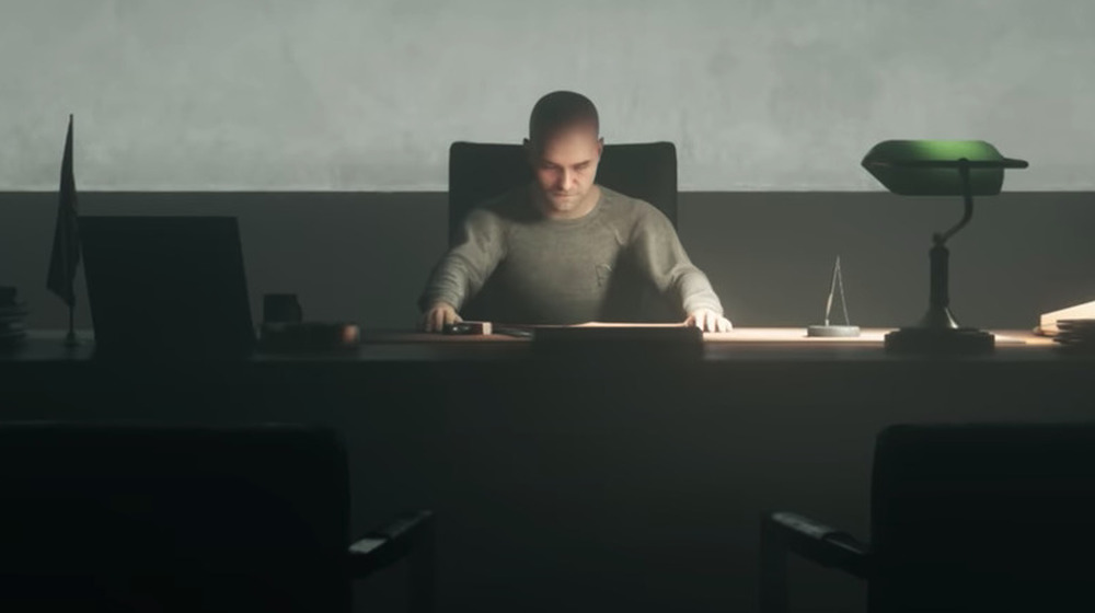 man at desk