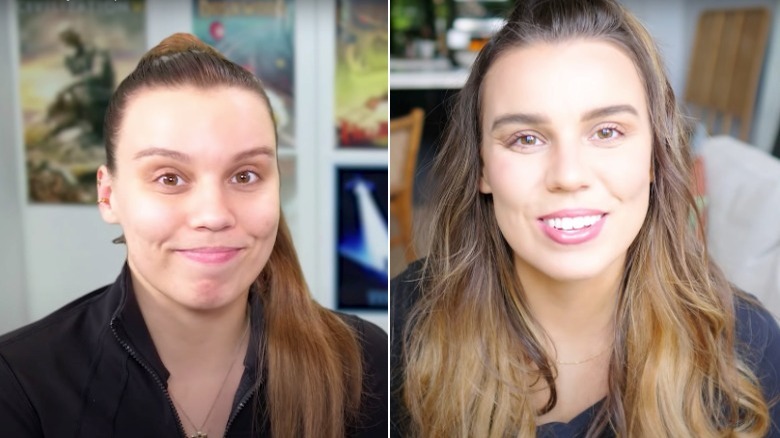 Deligracy without and with makeup