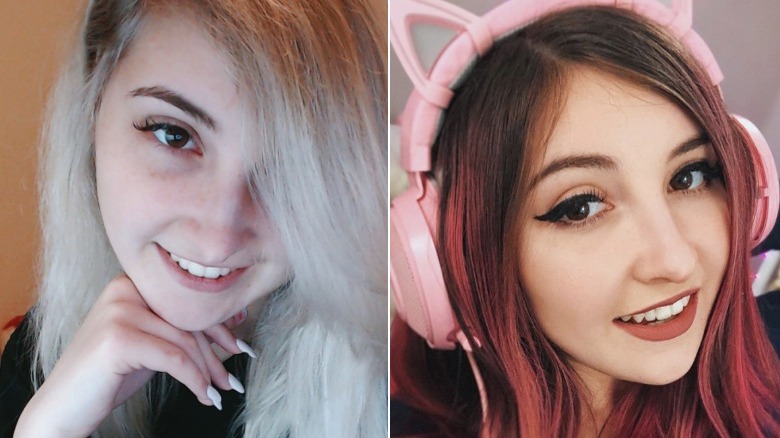 Vixella without and with makeup