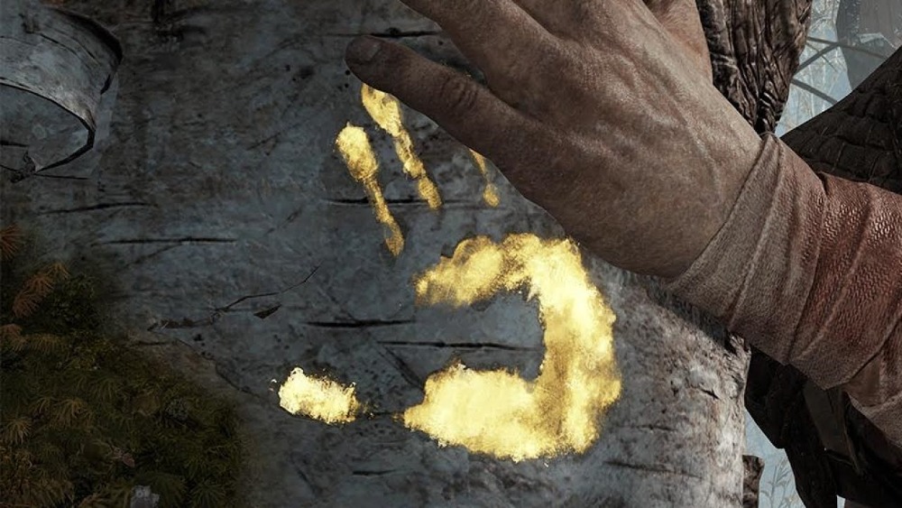 Golden handprint God of War