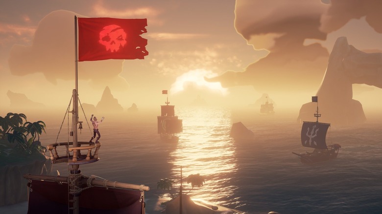 Sea of Thieves ships in distance