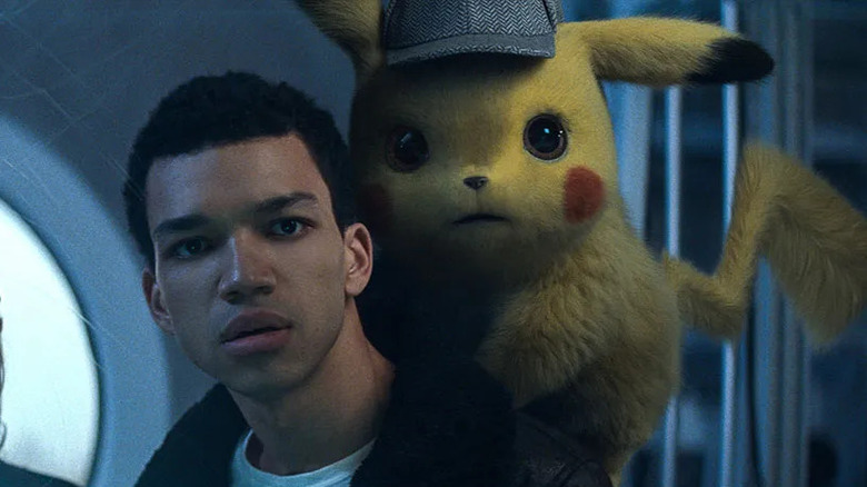 Justice Smith, Pikachu on shoulder