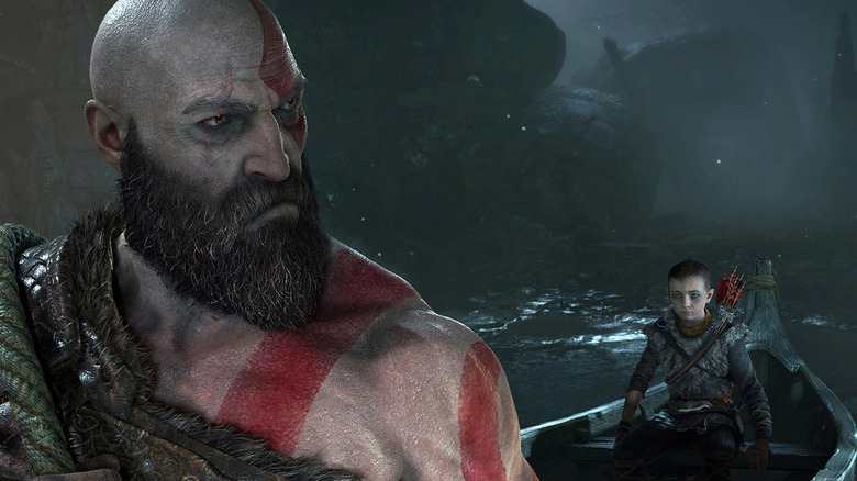 Kratos and Atreus in boat