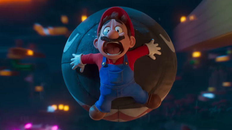 Mario flying on Bullet Bill