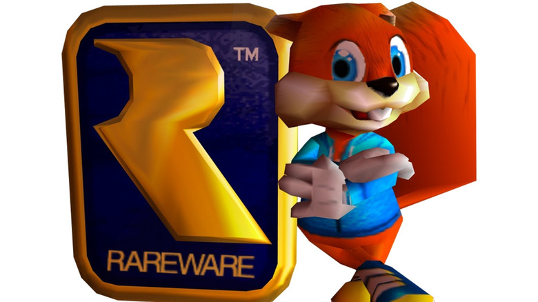 Conker next to Rare logo in game intro