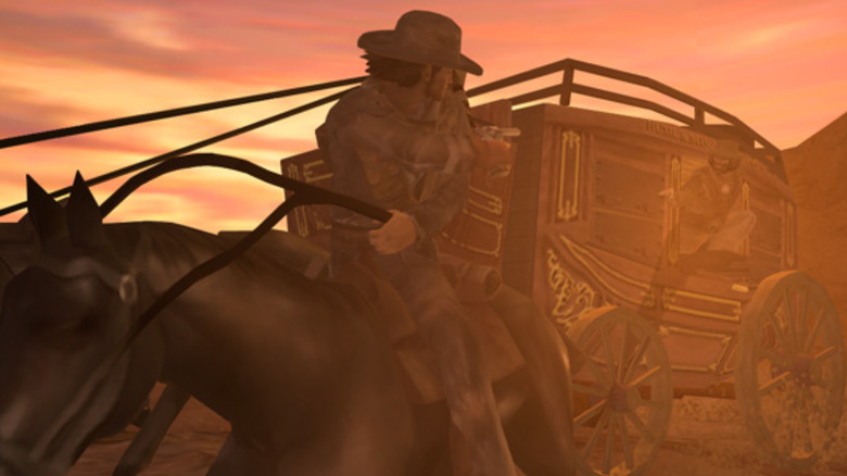 Red Dead Revolver riding into sunset